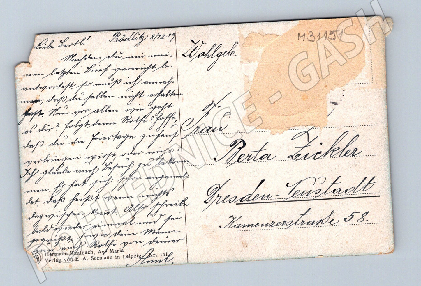 Pohlednice Německo Malba Hermann Kaulbach Ave Maria 1909 (M31151)