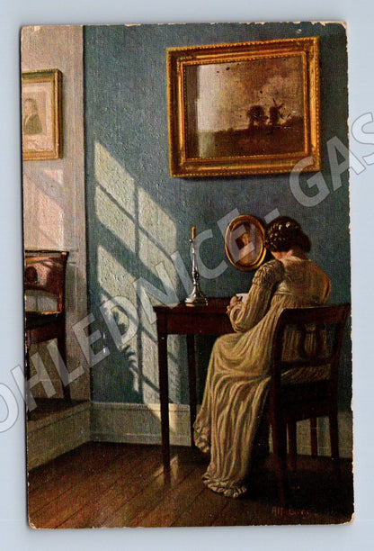 Pohlednice Umělecká Alfred Bröge Solskin i Hjemmet (M31156)