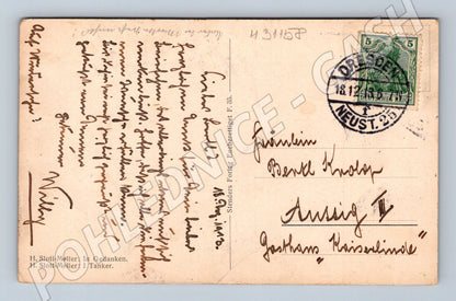 Pohlednice Německo Dresden žena u okna 1913 (M31158)