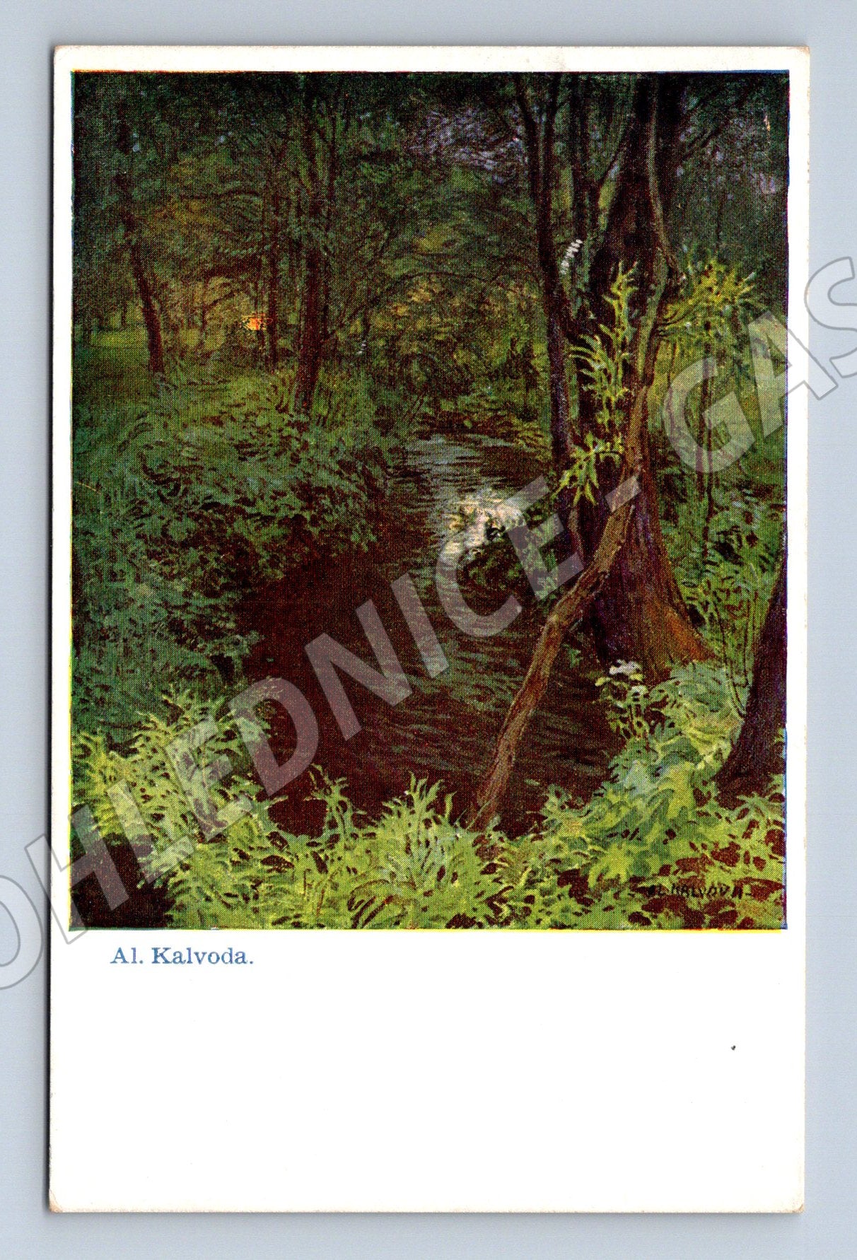 Pohlednice Al. Kalvoda lesní krajina (M31172)