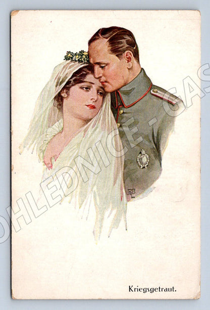 Postcard Kriegsgetraut soldier and woman romance (M3118)