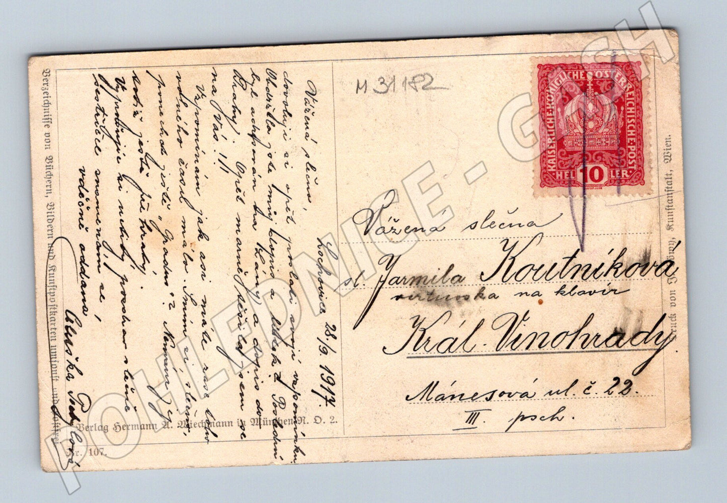 Pohlednice Rakousko Mozart poslední dny 1917 (M31182)