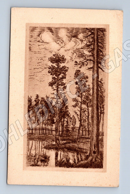Pohlednice umělecký motiv krajina s vodou (M31186)