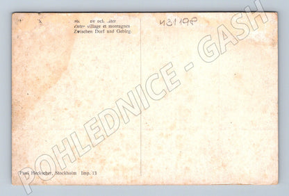 Pohlednice Skandinavie Horská krajina s ženou (M31198)