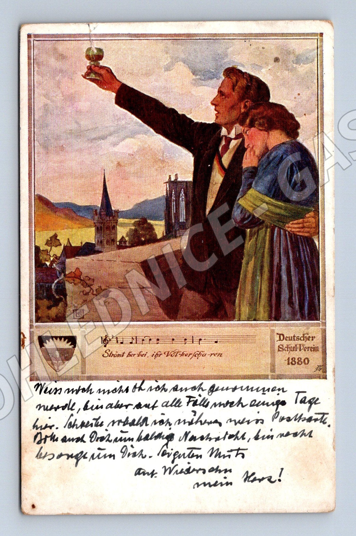 Pohlednice Německo Deutscher Schützen-Verein milenci 1915 (M31213)