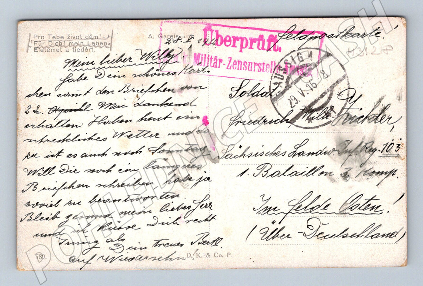 Pohlednice Německo záchrana na vodě voják WWI 1916 (M31218)