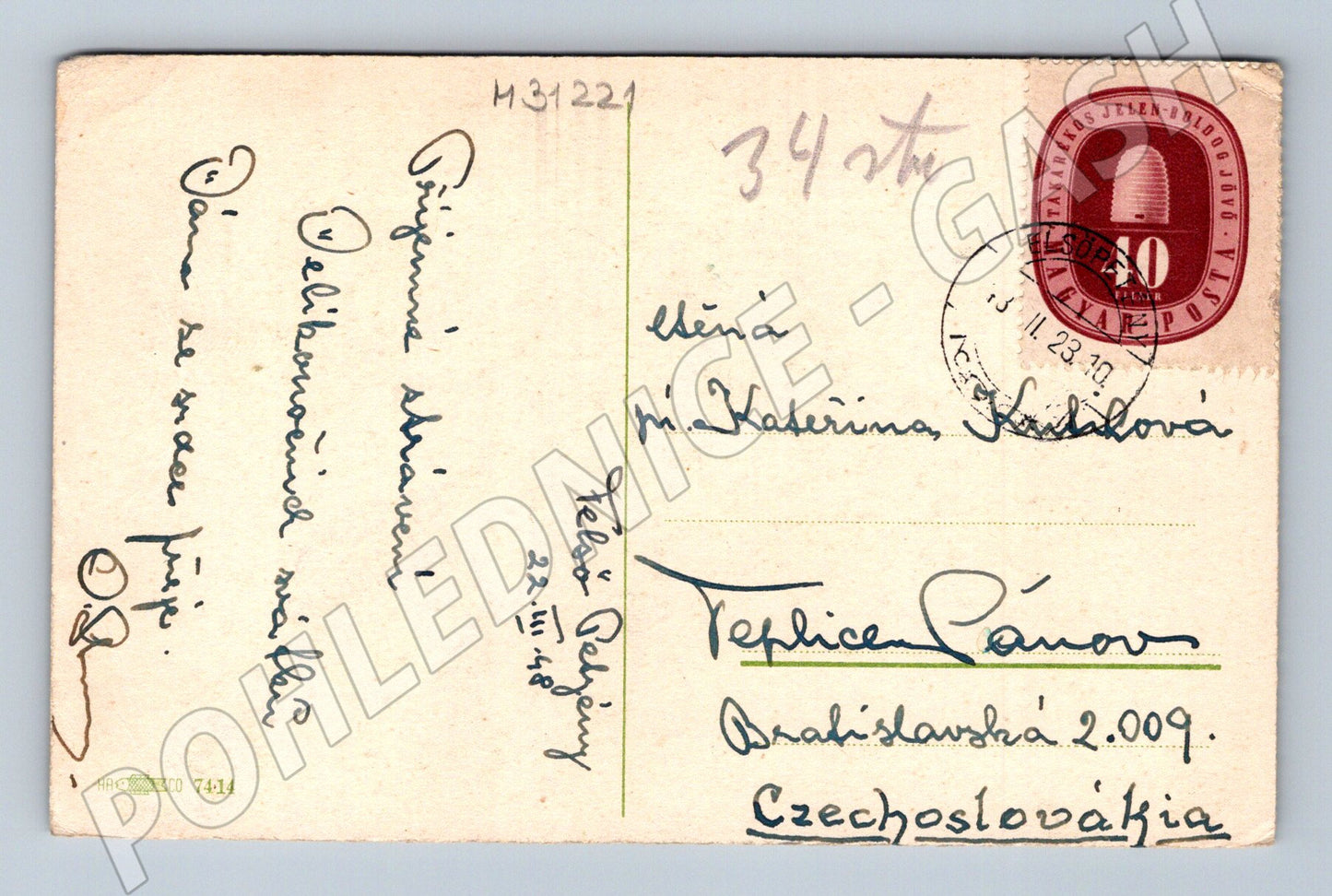 Pohlednice Maďarsko velikonoční zajíček 1910 (M31221)