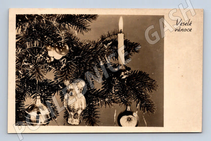 Pohlednice vánoční stromeček 1957 (M31231)