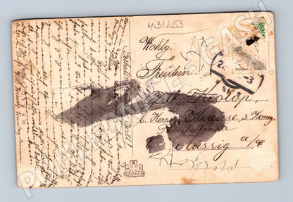 Pohlednice Ústí n. L. romantický pár pošták 1912 (M31253)