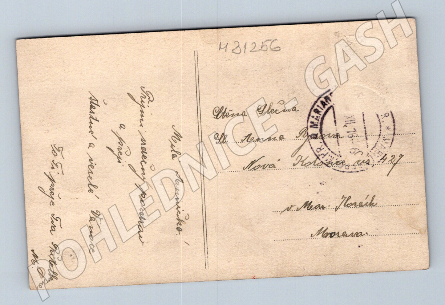 Pohlednice objímající se pár, srdce 1917 (M31256)