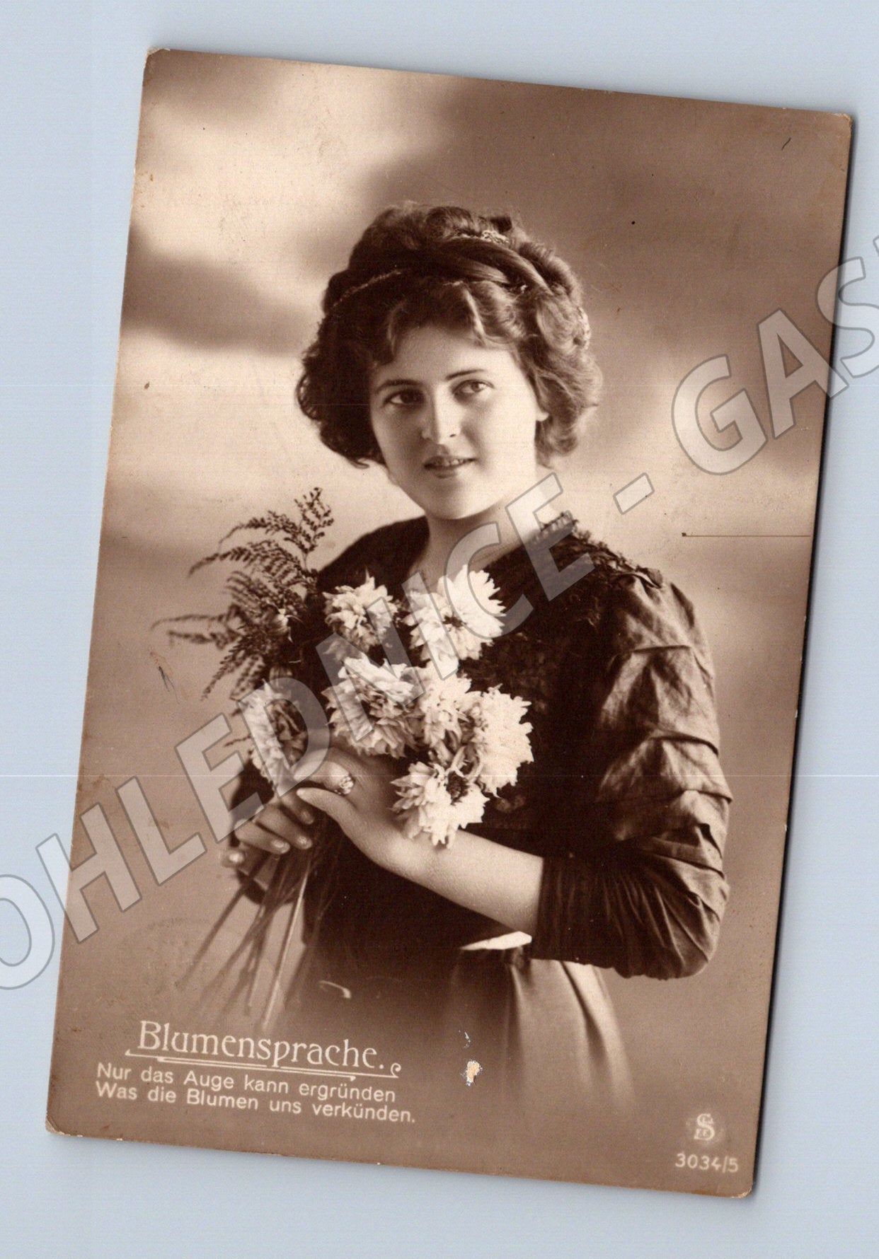 Pohlednice Německo žena s květinami 1913 (M31262)