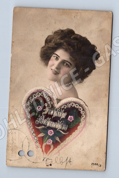 Pohlednice žena se srdcem Mei'm Liebling 1914 (M31263)