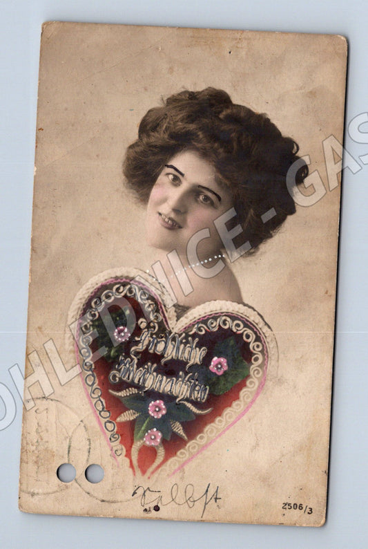 Pohlednice žena se srdcem Mei'm Liebling 1914 (M31263)