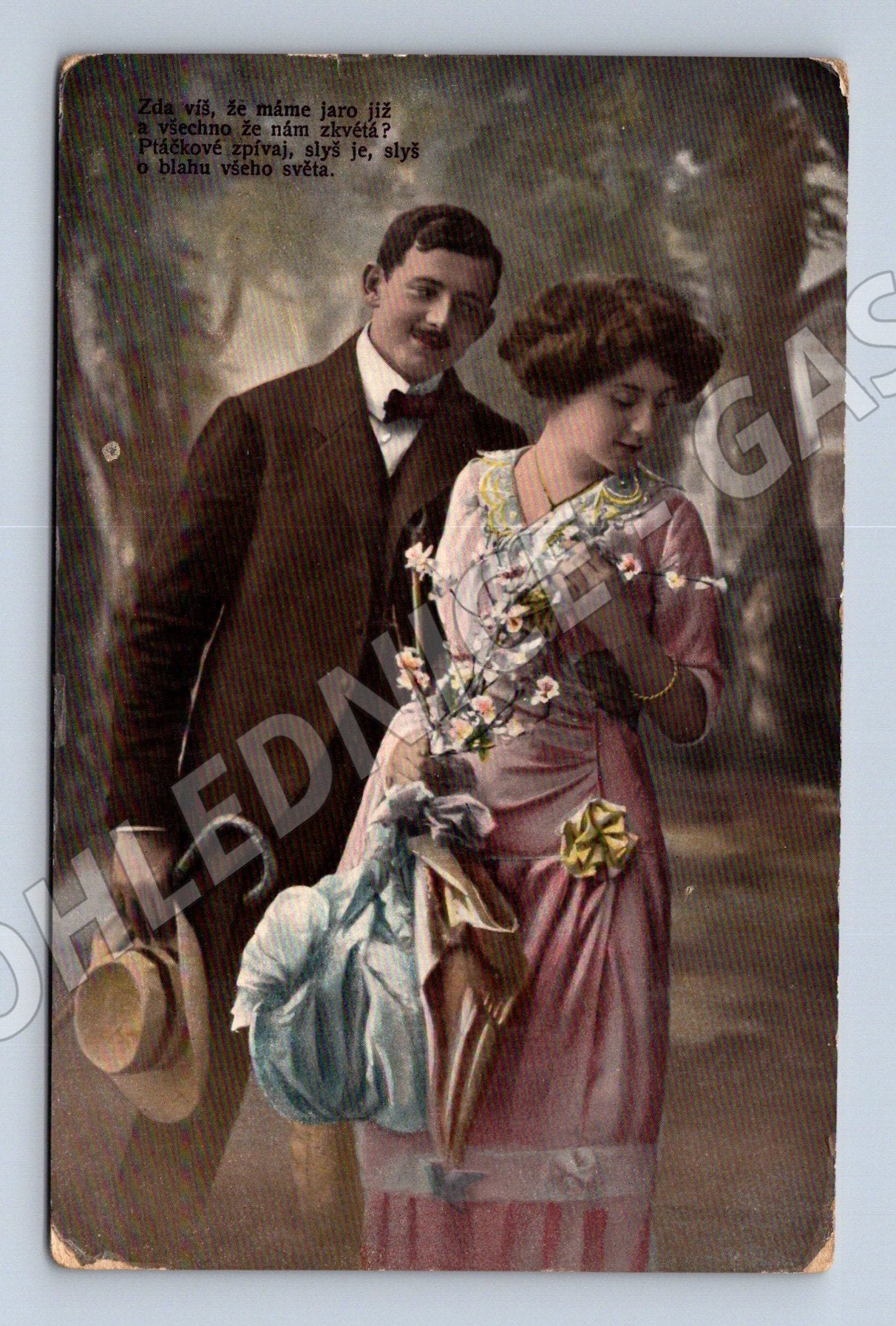 Pohlednice romantický pár 1908 (M31268)