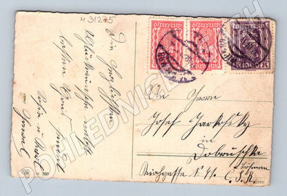 Pohlednice Rakousko kytice šeříku s pozdravem Josef (M31275)