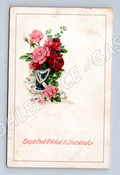 Pohlednice SRDEČNÉ PŘÁNÍ K JMENINÁM 1960 (M31283)