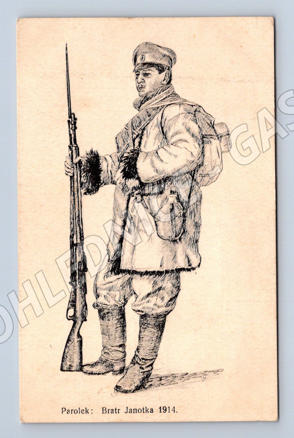 Pohlednice Patrolek voják I. světová válka 1914 (M31293)