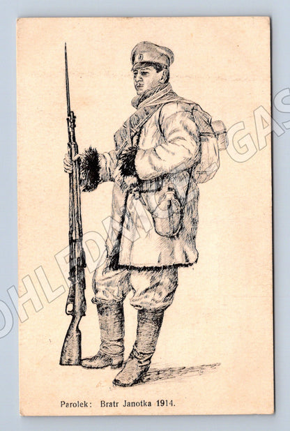 Pohlednice Patrolek voják I. světová válka 1914 (M31293)