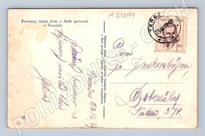 Pohlednice Terezín Malá pevnost čtvrtý dvůr 1941 (M31299)