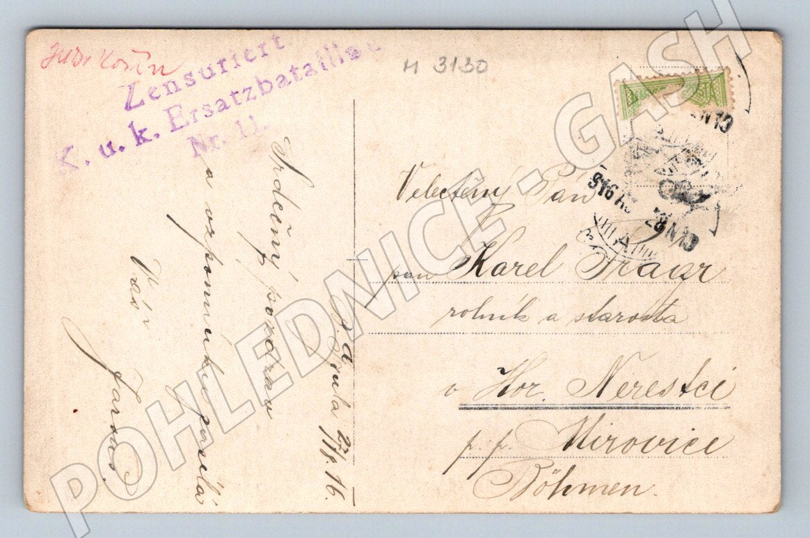 Postcard soldier KUK Ersatzbataillon 1916 (M3130)