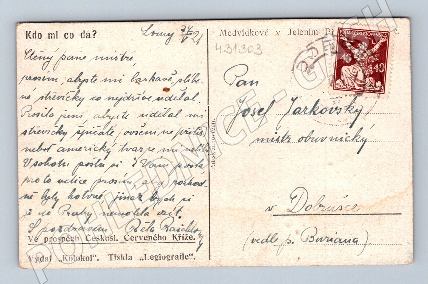 Pohlednice Praha Jelení Příkop medvěd v zoo 1939 (M31303)