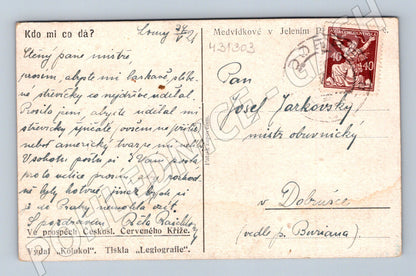 Pohlednice Praha Jelení Příkop medvěd v zoo 1939 (M31303)