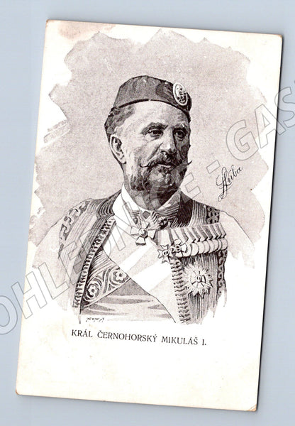 Pohlednice Černá Hora Král Mikuláš I. 1908 (M31319)