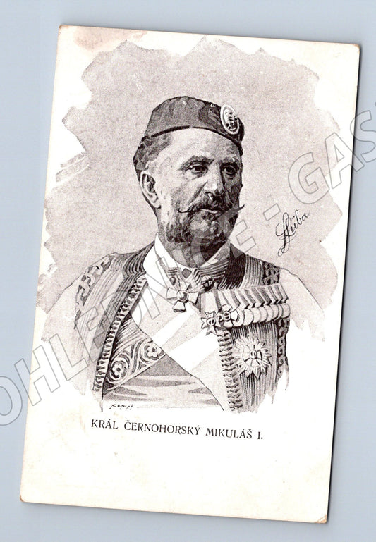 Pohlednice Černá Hora Král Mikuláš I. 1908 (M31319)