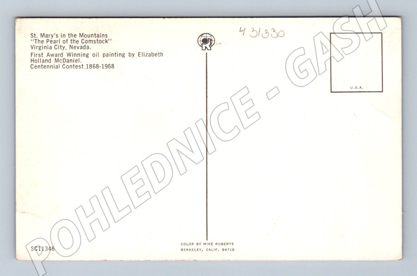 Pohlednice USA Virginia City kostel St. Mary's 1968 (M31330)