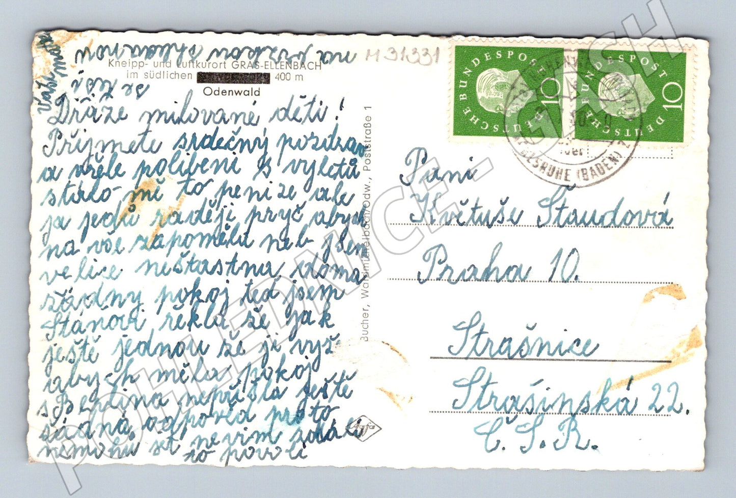 Pohlednice Německo Gras-Ellenbach horská vesnice (M31331)