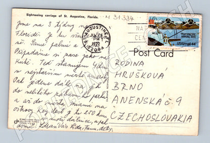 Pohlednice USA St. Augustine pobřeží s kočárem 1972 (M31334)