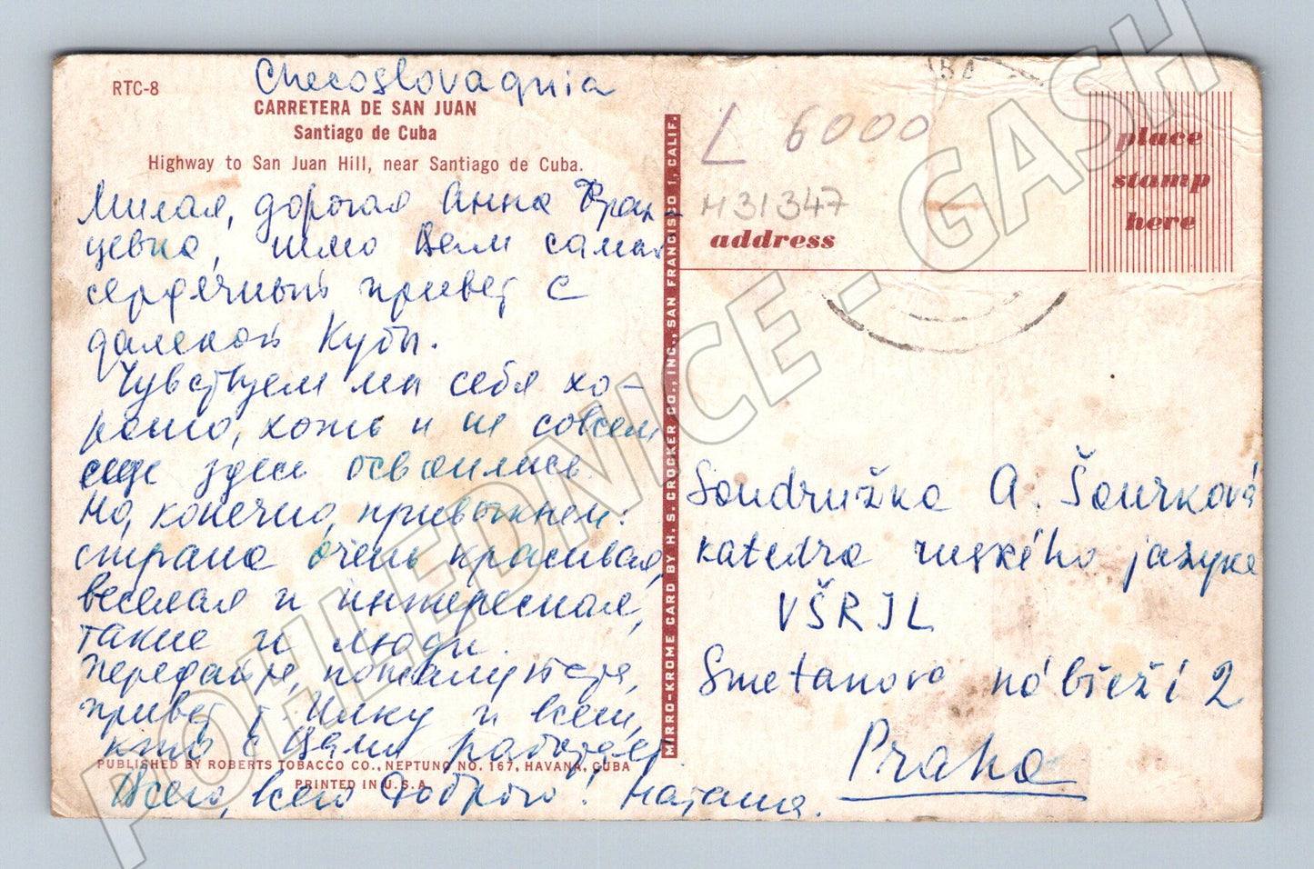 Pohlednice Kuba Santiago de Cuba cesta 1950s (M31347)