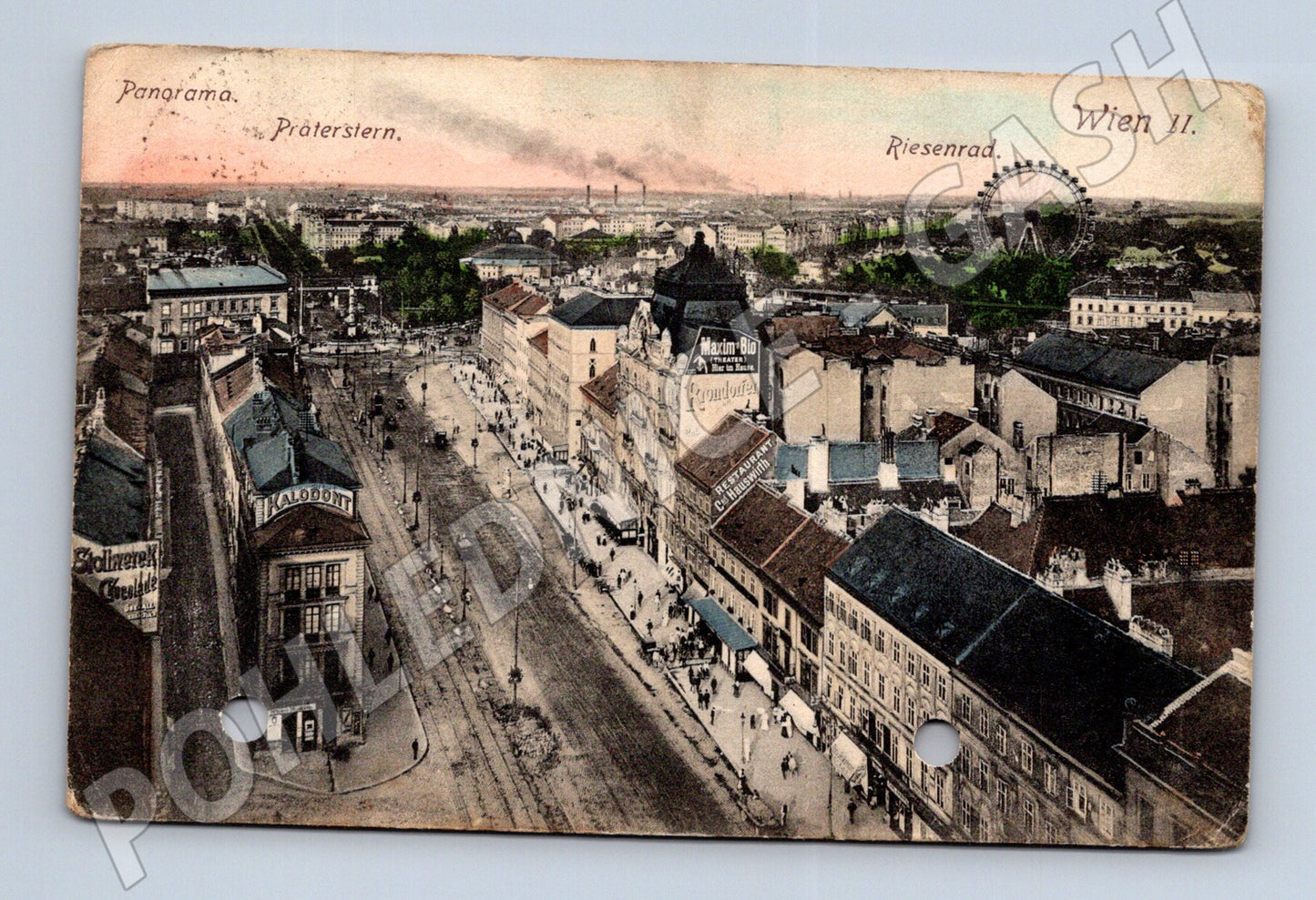 Pohlednice Rakousko Vídeň Praterstern Riesenrad 1911 (M31354)