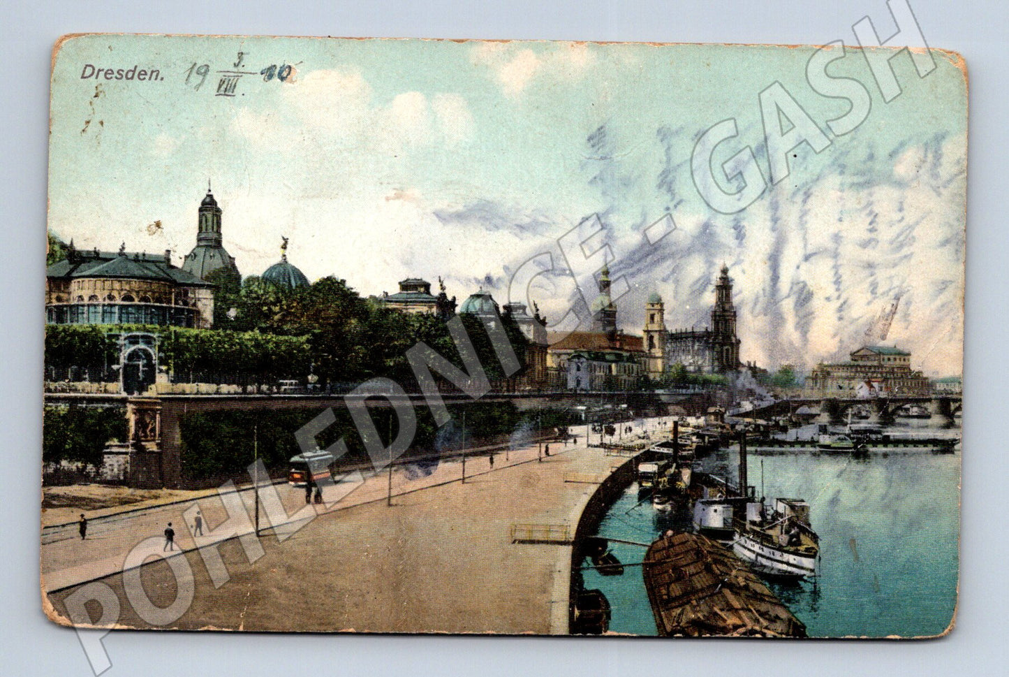 Pohlednice Německo Drážďany město řeka 1940 (M31357)