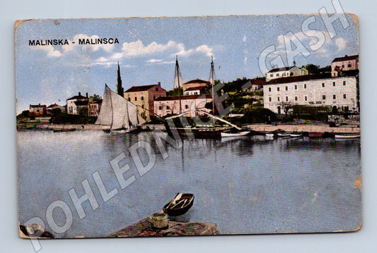 Pohlednice Chorvatsko Malinska přístav 1913 (M31360)