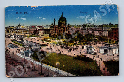 Pohlednice Rakousko Vídeň Karlsplatz s Karlskirche (M31362)