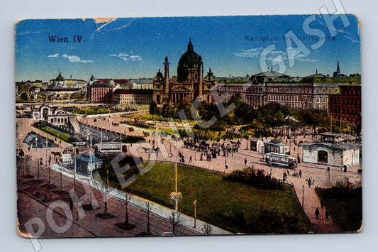 Pohlednice Rakousko Vídeň Karlsplatz s Karlskirche (M31362)