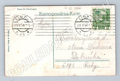 Pohlednice Rakousko Linz náměstí Franz Josef Platz 1908 (M31366)