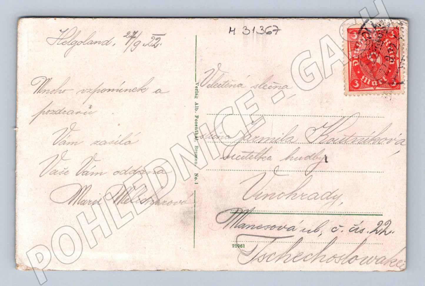 Pohlednice Německo Helgoland ostrov 1922 (M31367)
