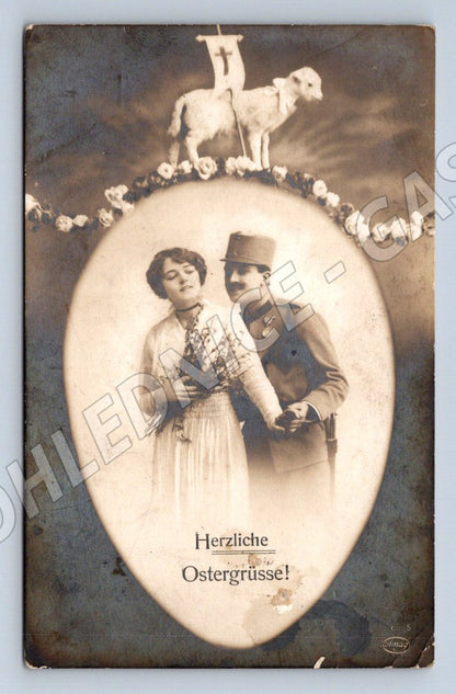 Postcard military Easter greetings (M3137)