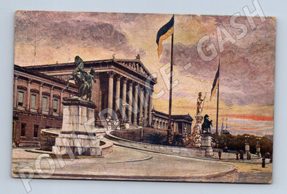 Pohlednice Rakousko Vídeň Parlament 1908 (M31373)