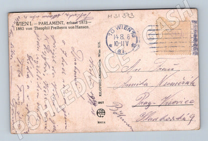 Pohlednice Rakousko Vídeň Parlament 1908 (M31373)