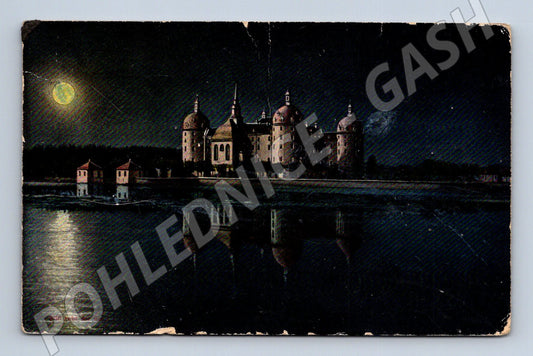 Pohlednice Německo zámek Moritzburg noc (M31376)