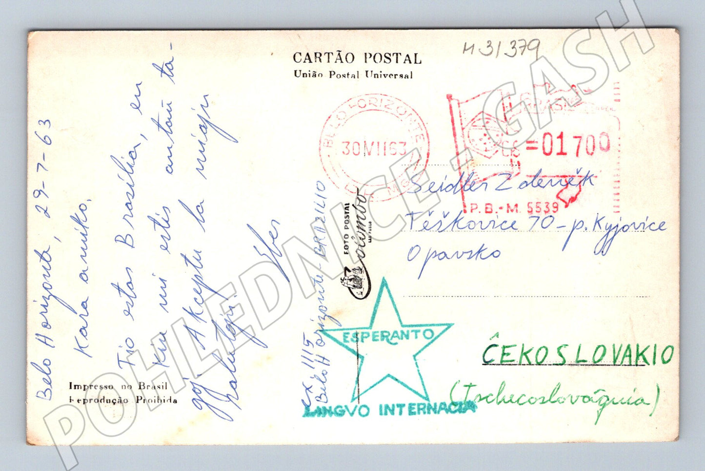 Pohlednice Brazílie Brasília obytné budovy 1963 (M31379)
