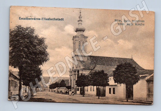 Pohlednice Maďarsko Erzsébetváros kostel 1913 (M31385)