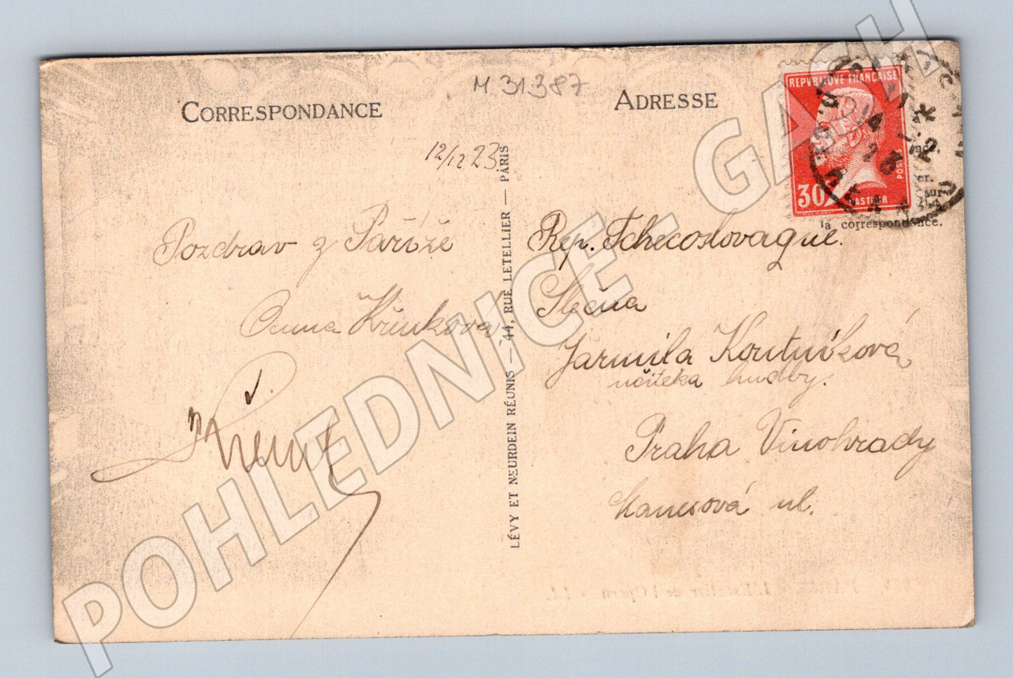 Pohlednice Francie Paříž Opera Velké schodiště 1923 (M31387)