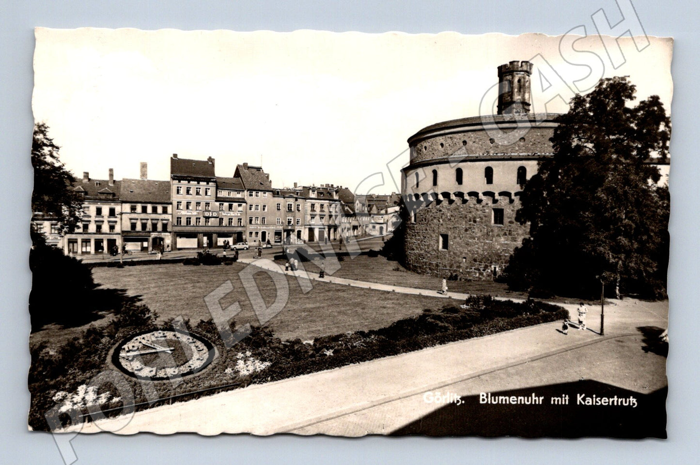 Pohlednice Německo Görlitz Blumenuhr s Kaisertrutz 1960 (M31388)