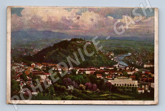 Pohlednice Rakousko Graz panorama Schlossberg 1918 (M31391)