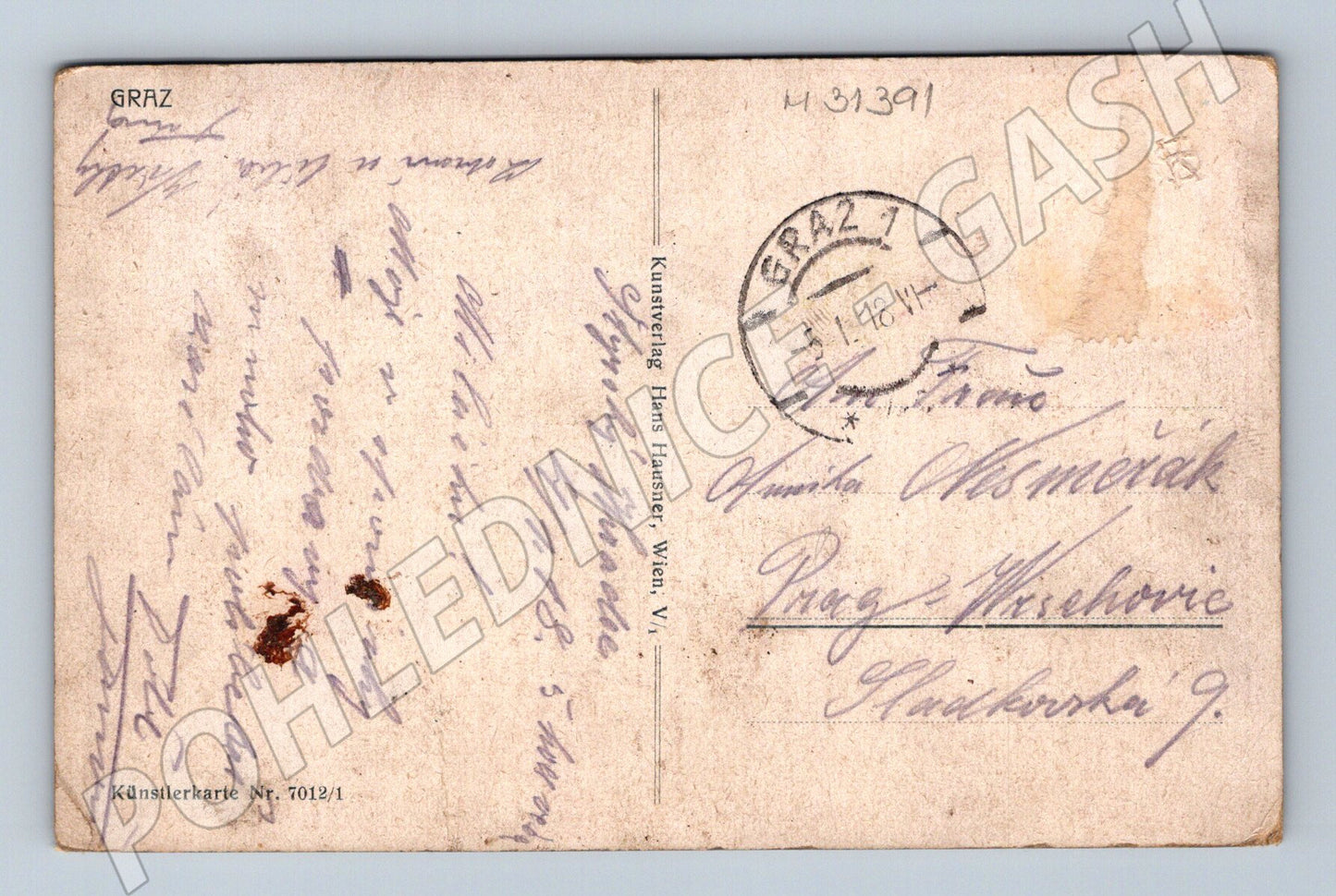 Pohlednice Rakousko Graz panorama Schlossberg 1918 (M31391)