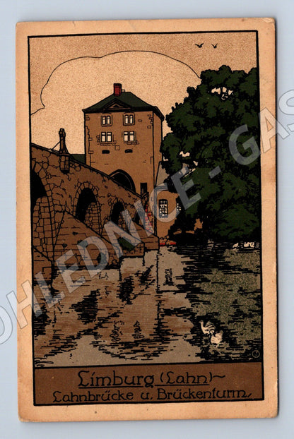 Pohlednice Německo Limburg Lahnbrücke Brückenturm (M31408)